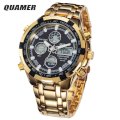 Đồng hồ Quamer 015 Military Watches Men Luxur Brand Full steel Watch Sports Quartz Multi function LED Display Wristwatch