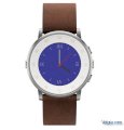 Đồng hồ thông minh Pebble Time Round 20mm Silver with Nubuck Brown Leather