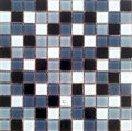 Gạch Mosaic thủy tinh màu xám xanh và trắng HTE18