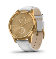 Đồng hồ thông minh Garmin Vivomove Luxe 42mm (Gold-white, Leather)