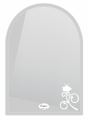 Gương nhà tắm in hoa văn Pioneer hình mái vòm 50x70cm - PE113B