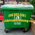 Xe thu gom rác 660l gia rẻ màu xanh lá