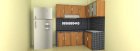 Tủ bếp vân gỗ tủ nhôm kính mã TB CV 02