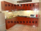 Tủ bếp nhôm kính nhôm vân gỗ Tài Trang mã TB VG CD1