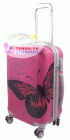 Vali kéo nhựa hình bướm màu hồng size trung 6 tấc TM760