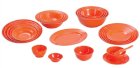 Bộ sản phẩm Đĩa, chén, tô... Màu cam, màu đỏ Melamine B-848