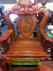 Bộ bàn ghế gỗ hương chạm công phượng cột 12 - BBG51