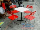 Bộ bàn ghế Cafe cao cấp màu đỏ trắng đen CB17GG08