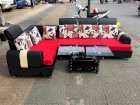 Sofa phòng khách tại TP.HCM BK đỏ đen  dài 2m5x góc 1m5