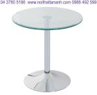 BCF106T-60-KT bàn cafe chân sắt sơn,mặt kính trắng Hòa Phát