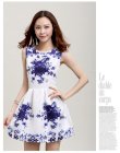 Đầm không tay nữ cổ tròn, thêu hoa điệu đà, phong cách Hàn Quốc-D2908