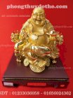 Phật di lặc màu vàng 0136 - 1 , đồ phong thủy cao 30cm,dài 28cm,rộng 28cm
