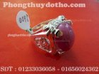 Nhẫn nam mặt đá Ruby hồng bọc bạc -Phong thủy