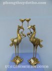 Hạc H28 - C cánh xòe đồng vàng Đapha (cao 40 cm), đồ thờ đồng, đồ thờ, hạc đồng, hạc thờ