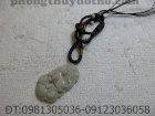 Bộ dây chuyền - Con Giáp Tý  đá xanh ngọc dài 3,8 cm