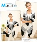 Áo khoác len cardigan dệt kim nữ dài tay, phối màu trẻ trung, phong cách Hàn-AK644