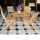 Bộ bàn ghế cafe gỗ Nhân Long- BM053