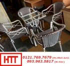 Bộ bàn ghế nhựa giả mây HTT-218