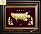 Tranh cá kim ngư bằng vàng lá cao cấp nổi 3d