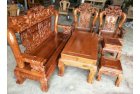Bộ bàn ghế gỗ hương vân tay 12 đục Rồng, vách đục Bát Tiên Dương Mộc