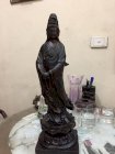 Phật bà quan âm gỗ mun sọc cao 50