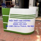 Quầy thanh toán QLT12 nền trắng kẻ ô màu xanh lá-Nội Thất Đại Dương