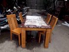 Bộ bàn ăn mặt đá 4 ghế gỗ MD036