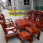 Bộ bàn ghế gỗ xà cừ tay 10 đồ gỗ Đỗ Điệp