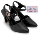 Giày nữ cao gót Huy Hoàng cao cấp cột dây hở gót màu đen HH7094-39