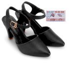 Giày nữ cao gót Huy Hoàng cao cấp cột dây hở gót màu đen HH7094-37
