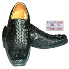 Giày nam Huy Hoàng da cá sấu nguyên con màu đen HH7205-43