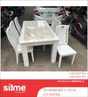 Bộ bàn ăn mặt đá 3D nhập khẩu TD-MANARO5-16 (1600x900x760) - 06 ghế