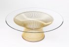 Bàn sofa chân thép mạ đồng, mặt kính tròn 800 Gold Platner Nội Thất CAPTA 08