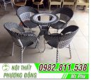 Bàn ghế cafe nhựa giả mây Phương Đông A11