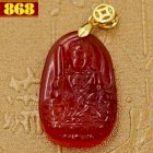 Mặt Phật Văn Thù Bồ Tát thạch anh đỏ 3.6cm