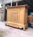 Tủ thờ gỗ gõ đỏ 1m54 mẫu đơn giản MH 154