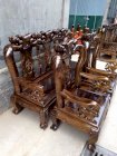 Bộ bàn ghế gỗ tràm phun pu giả mun tay 10 Minh Quân BGPK03