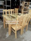 Bộ bàn ăn cao cấp gỗ sồi nga Thanh Hà 4CN44