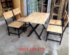 Bộ bàn ghế gỗ chân sắt DT 9062