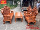 Bộ bàn ghế rồng huỳnh gỗ gõ đỏ 6 món tay 12-BBG700