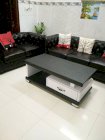 Bàn ghế sofa mặt đá nhấp nhô nhập khẩu màu đen TSFFF