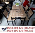 Bộ bàn ghế khung sắt mặt gỗ 01 Thanh Mai