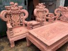 Bộ bàn ghế rồng khuỳnh nghê đỉnh gồm 10 món đồ gỗ Thu Tú
