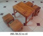 Bộ bàn ghế gỗ quán cóc, trà sữa, đa màu HGH05