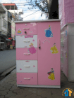 Tủ nhựa Đài Loan Nội thất Đại Thành 1 cánh 5 ngăn hồng