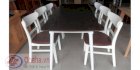 Bộ bàn ăn Mango 6 ghế (trắng) Ohaha BBA101-OH