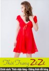 Đầm ngủ nữ đỏ tươi - 80785DO