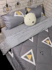 Bộ dra giường cotton xám Decor chăn chần bông -  Full Set 5 món