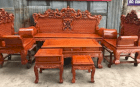 Bàn ghế phòng khách hoàng gia gỗ hương đá