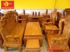 Bộ bàn ghế gỗ gõ đỏ cửu long hoa trúc 6 món tay 12 Sơn Đông BBG663